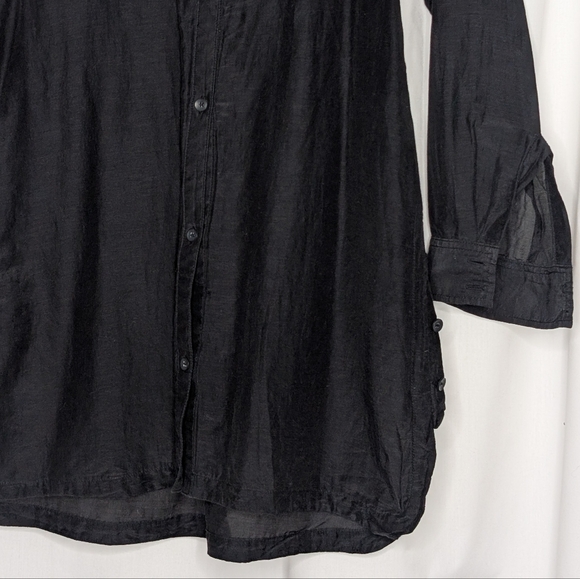 Athleta Navy Beach Swim Cover Up Tunic Button Down Shirt - Picture 3 of 7
